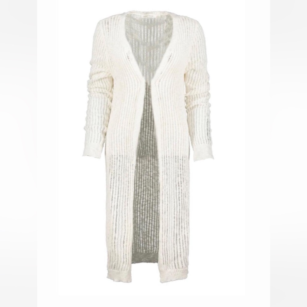 NWT Bishop and Young XS-L knit cream Cardigan Duster